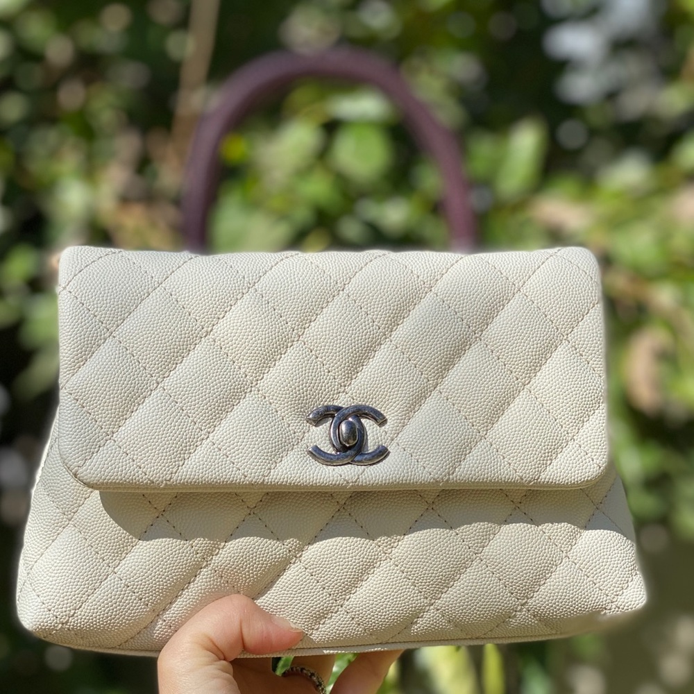 Chanel BNIB Small flap bag w/Exotic top handle